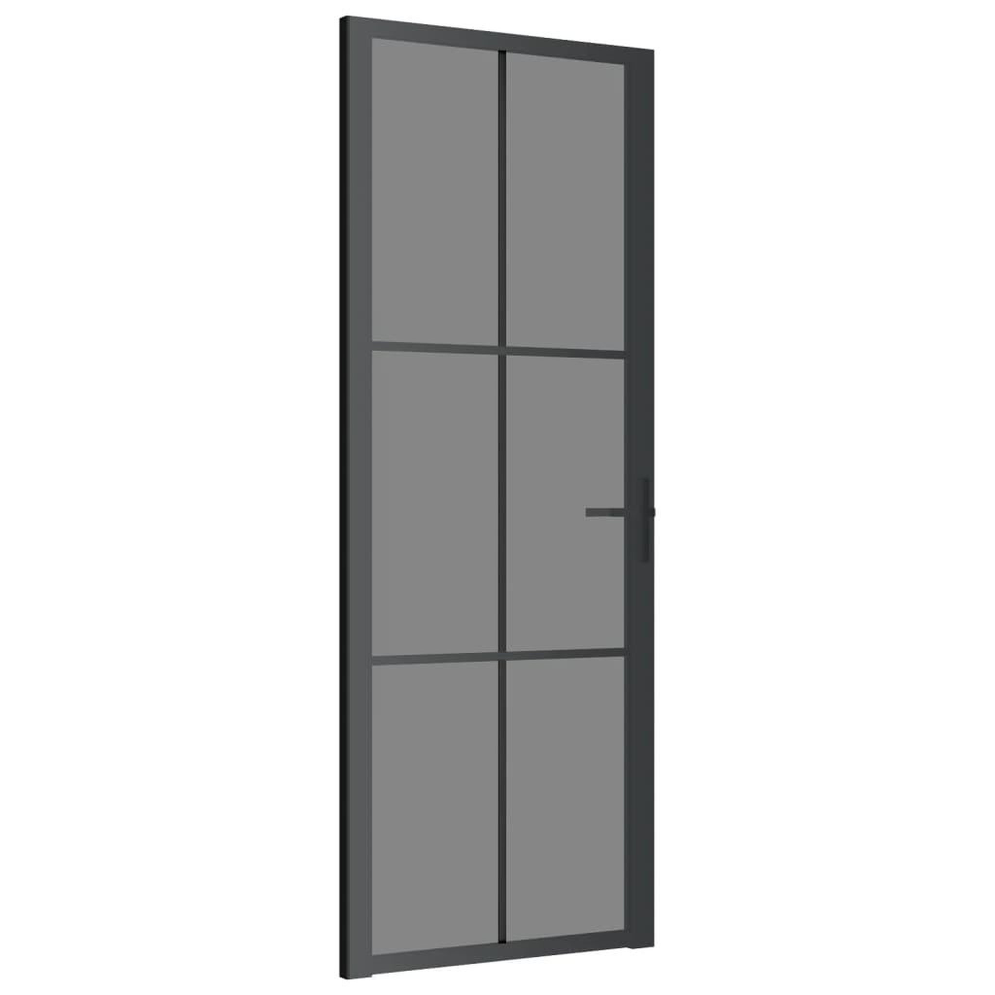 Voir la diapositive 2 : VIDAXL Porte interieure 76x201,5 cm Noir Verre ESG et aluminium