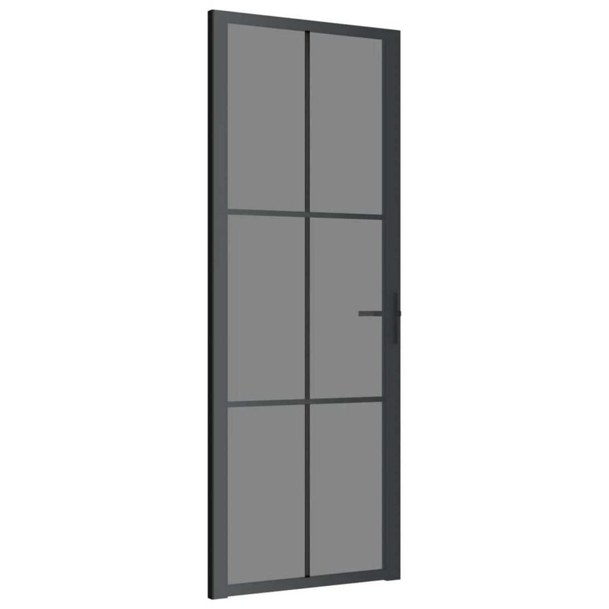 VIDAXL Porte interieure 76x201,5 cm Noir Verre ESG et aluminium