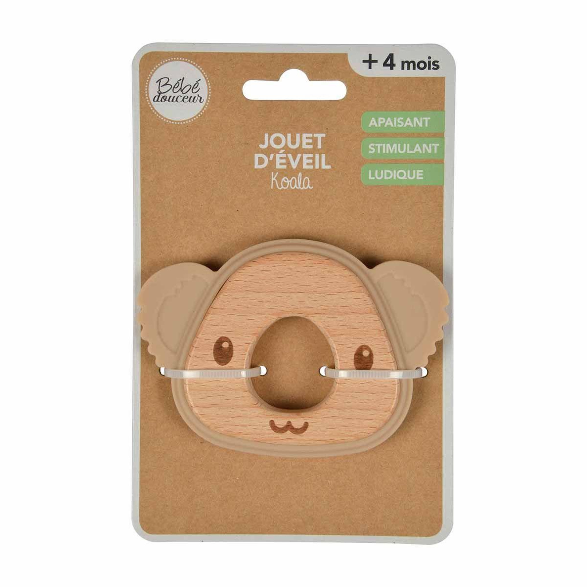 Voir la diapositive 3 : BEBE DOUCEUR Jouet d'Éveil Bébé  Koala Oreilles  7cm Naturel