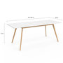 Voir la diapositive 5 : ID MARKET Ensemble table à manger extensible INGA 160-200 cm et 6 chaises SARA blanches design scandinave