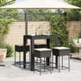 Voir la diapositive 3 : VIDAXL Ensemble de bar de jardin 5 pcs avec coussins noir poly rotin