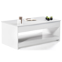 Voir la diapositive 4 : ID MARKET Table basse rectangulaire plateau relevable SOA bois blanc
