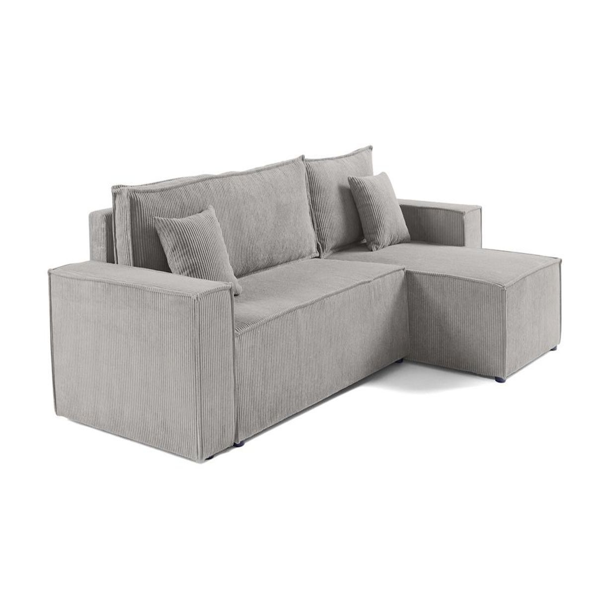 BEST MOBILIER Cezanne - canapé d'angle réversible - 4 places - convertible avec coffre - en velours côtelé