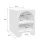 Voir la diapositive 4 : SWEEEK Table de chevet organique effet bois blanc. plusieurs niches 2 compartiments de rangement
