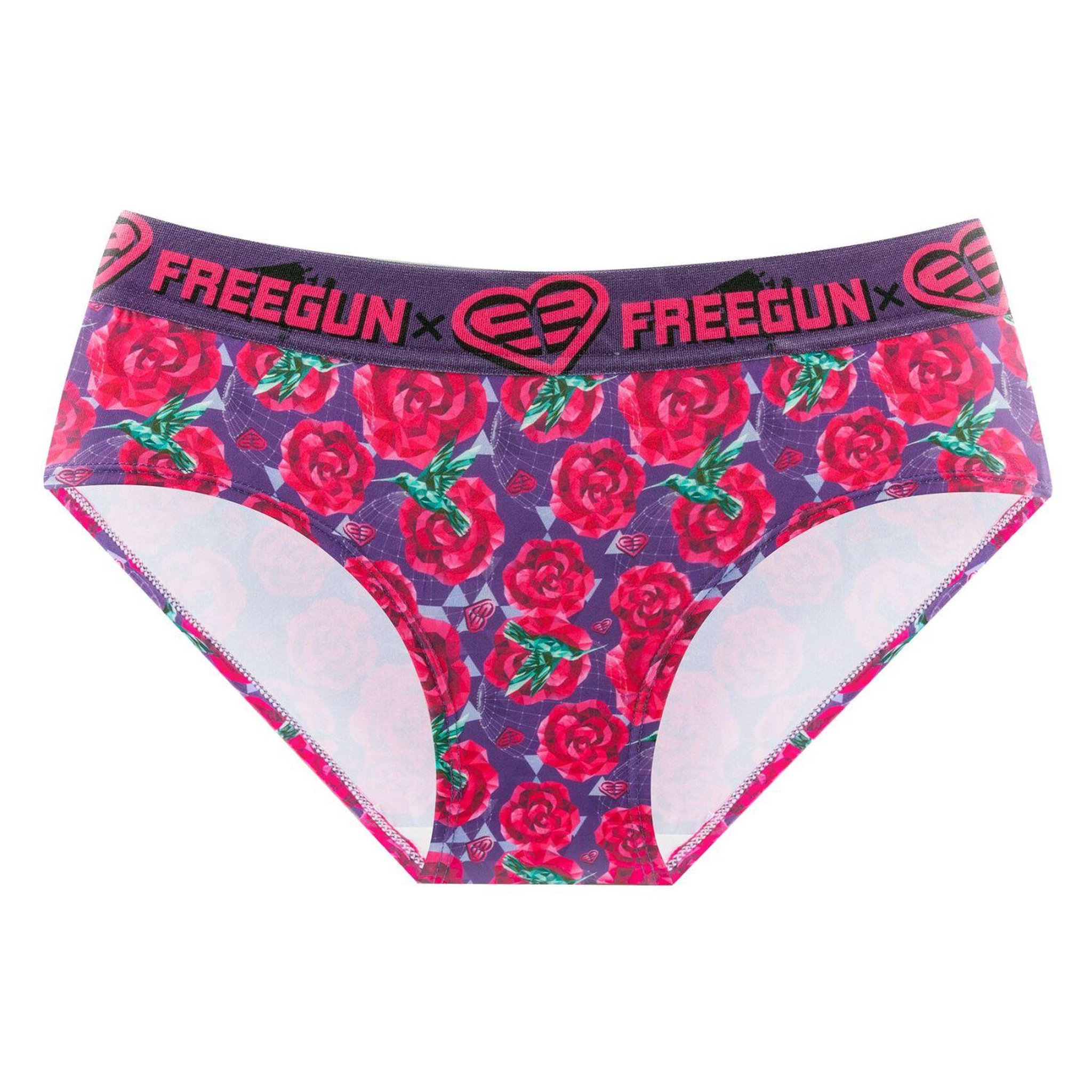 Voir la diapositive 4 : FREEGUN Lot de 4 culottes femme imprimé Origami
