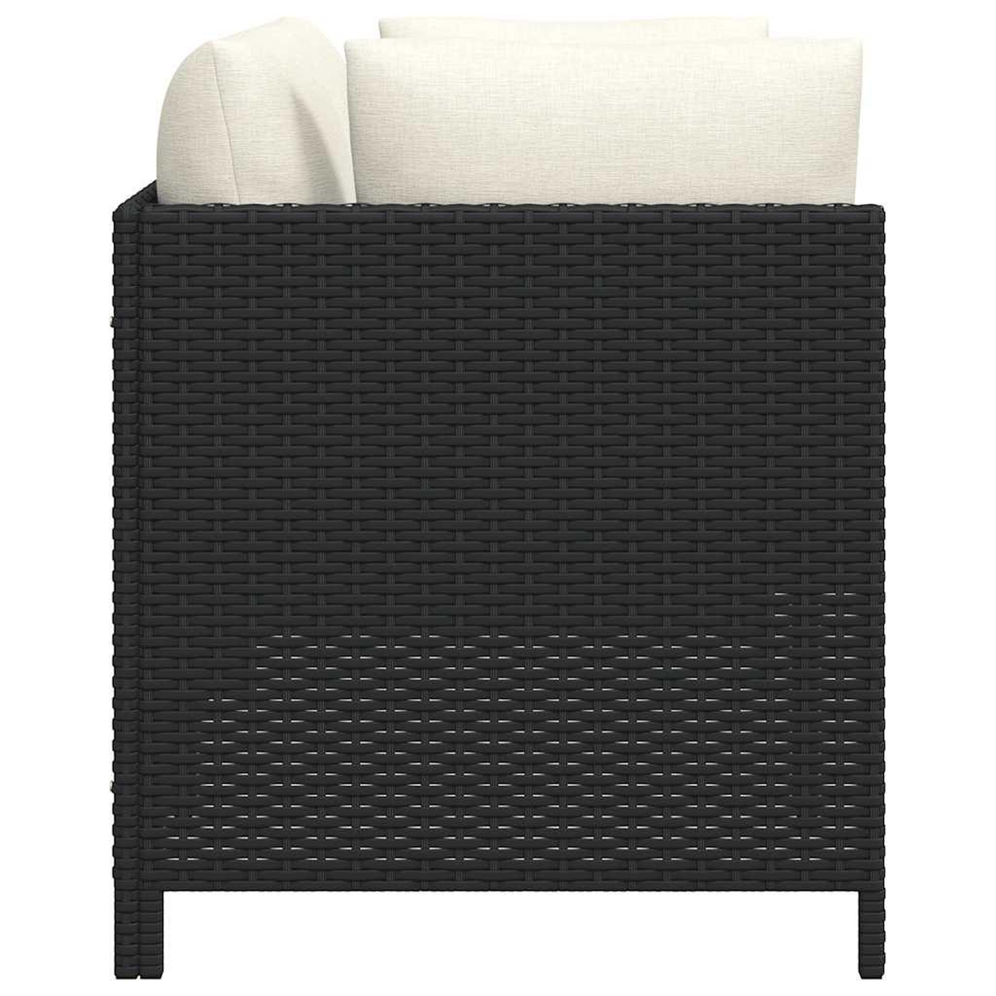 Voir la diapositive 5 : VIDAXL Canape de jardin a 2 places avec coussins noir resine tressee
