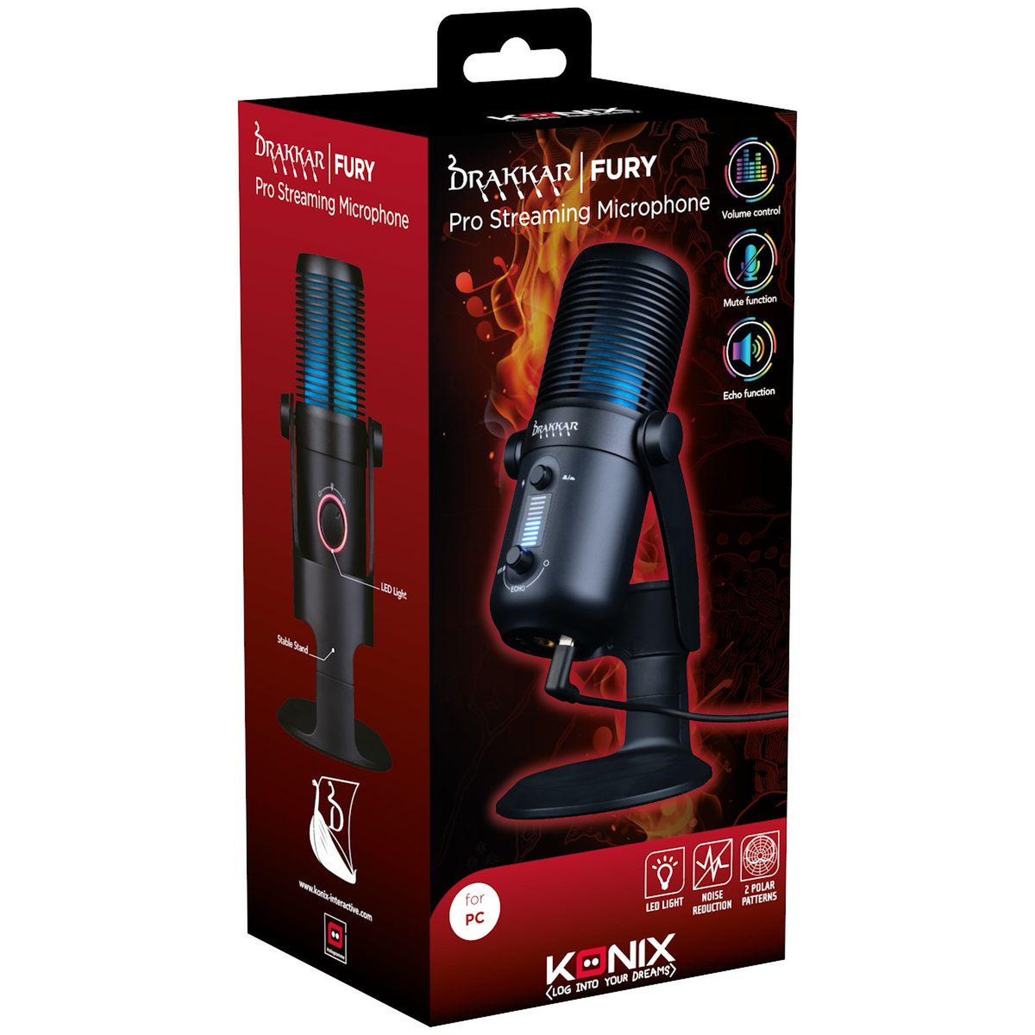 Voir la diapositive 2 : Konix Micro Streaming DRAKKAR FURY PRO STREAMING MIC