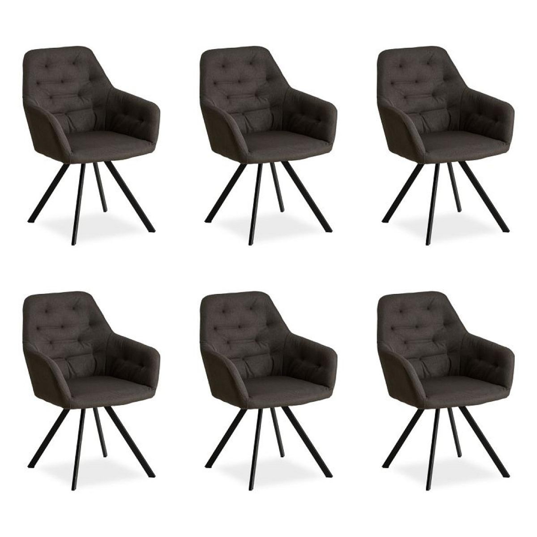 HomeStyle4U Chaise de salle à manger Lot 6 chaises gris