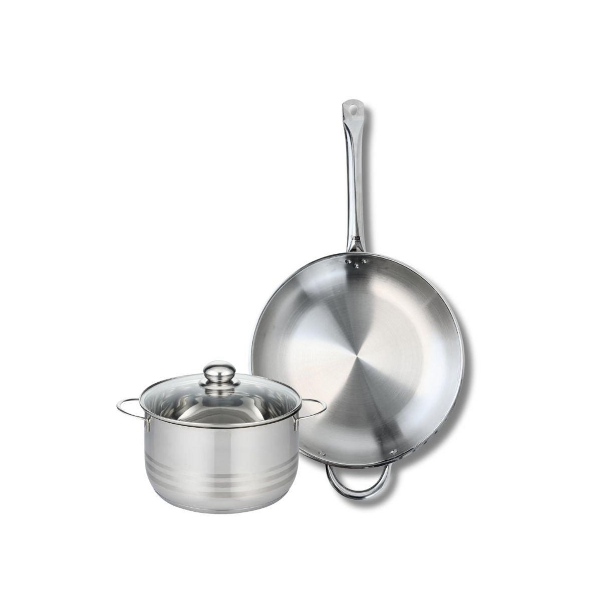 ELO Ensemble de 1 Poêle de cuisson 32 cm et 1 faitout 20 cm Elo Profi Brillant