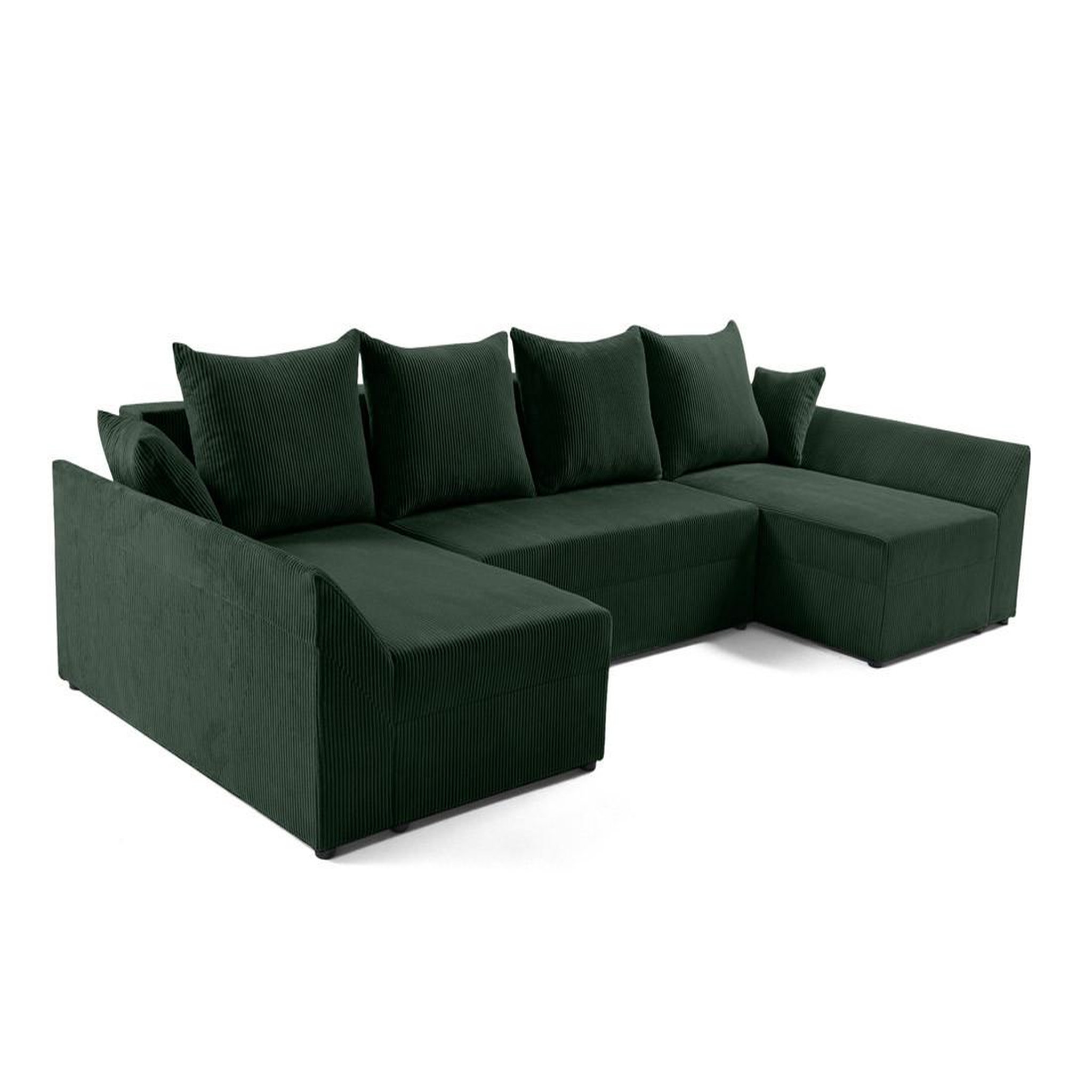 Voir la diapositive 4 : BEST MOBILIER Mike - canapé panoramique en u - 7 places - convertible avec coffre - en velours côtelé