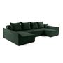 Voir la diapositive 4 : BEST MOBILIER Mike - canapé panoramique en u - 7 places - convertible avec coffre - en velours côtelé