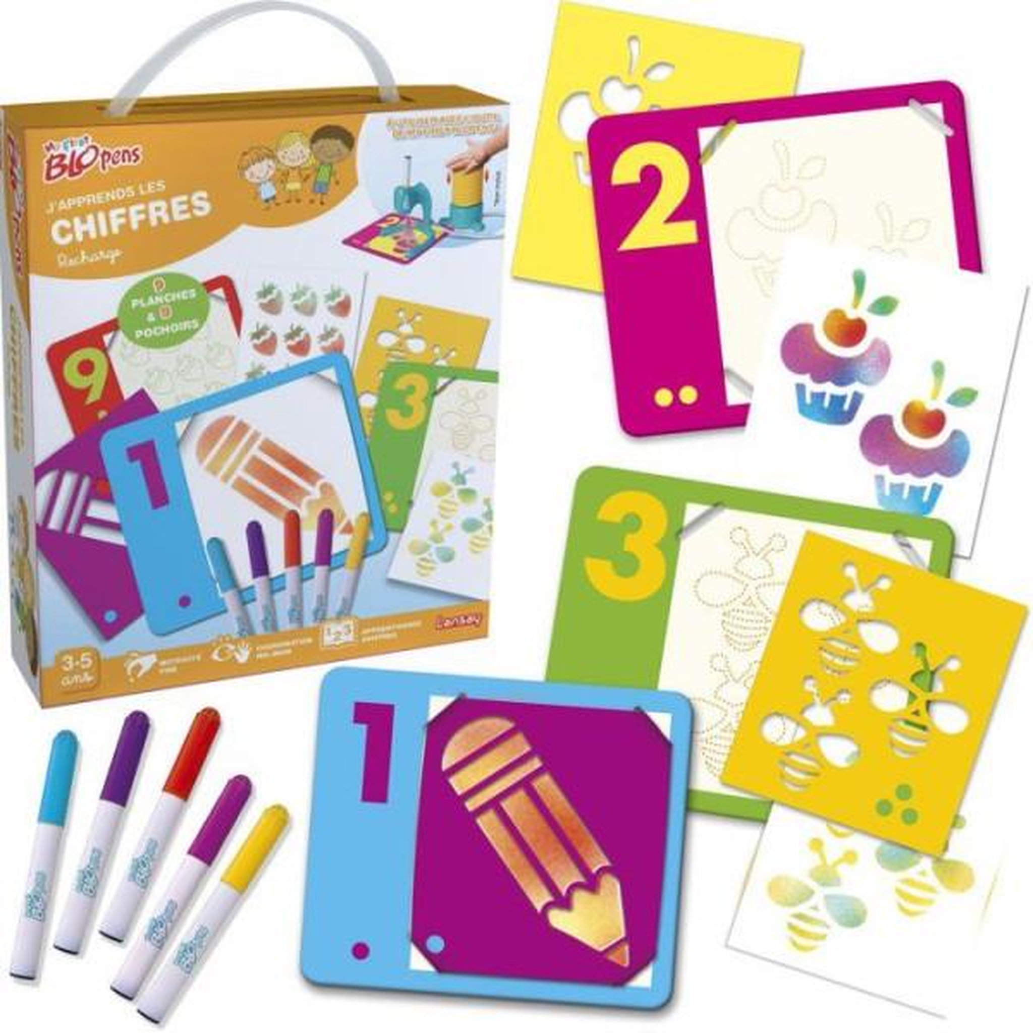 Voir la diapositive 2 : LANSAY Loisir créatif - LANSAY - MY FIRST BLOPENS - jeu de coloriage - J'APPRENDS LES CHIFFRES - Des 3 ans