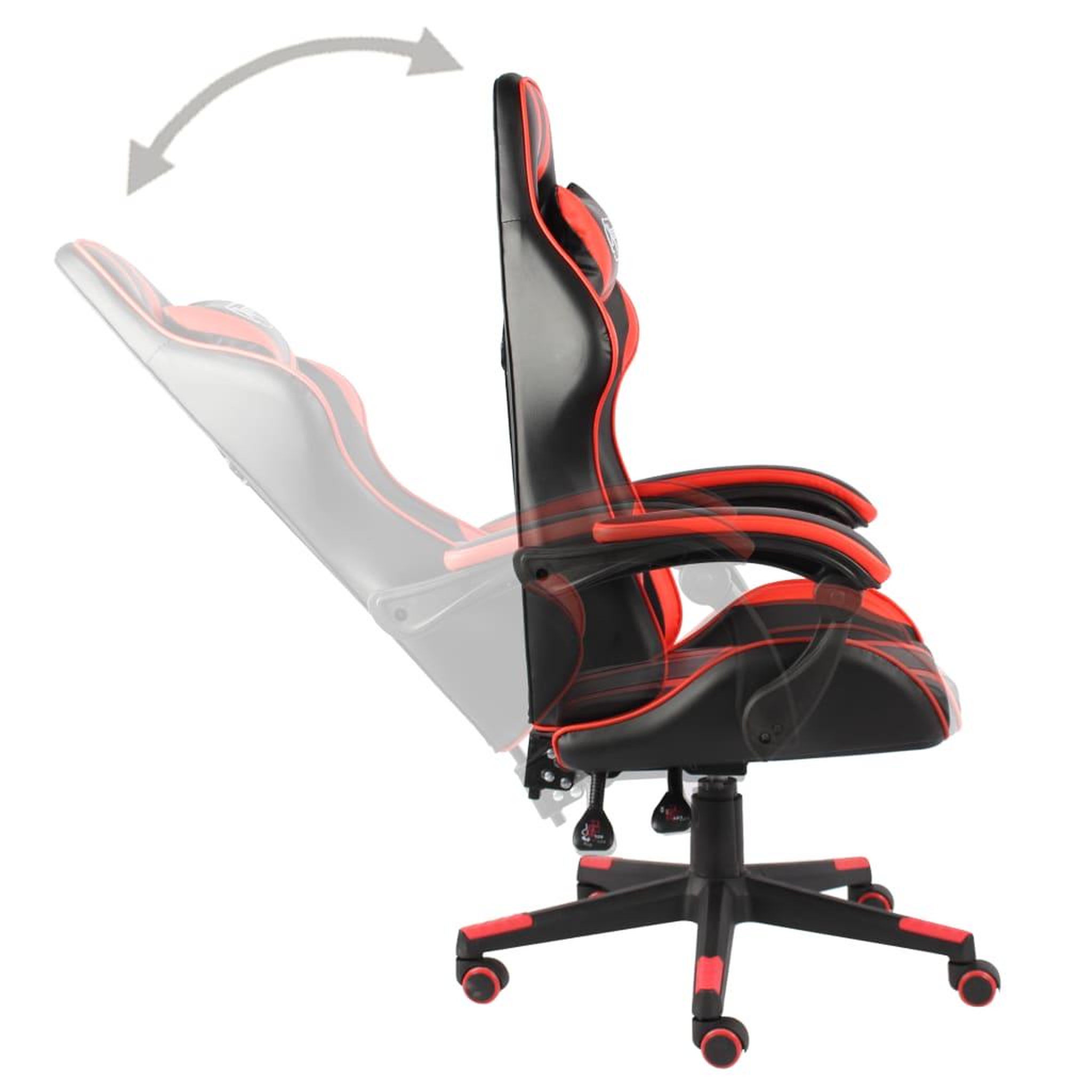 Voir la diapositive 4 : VIDAXL Fauteuil de jeux video Noir et rouge Similicuir