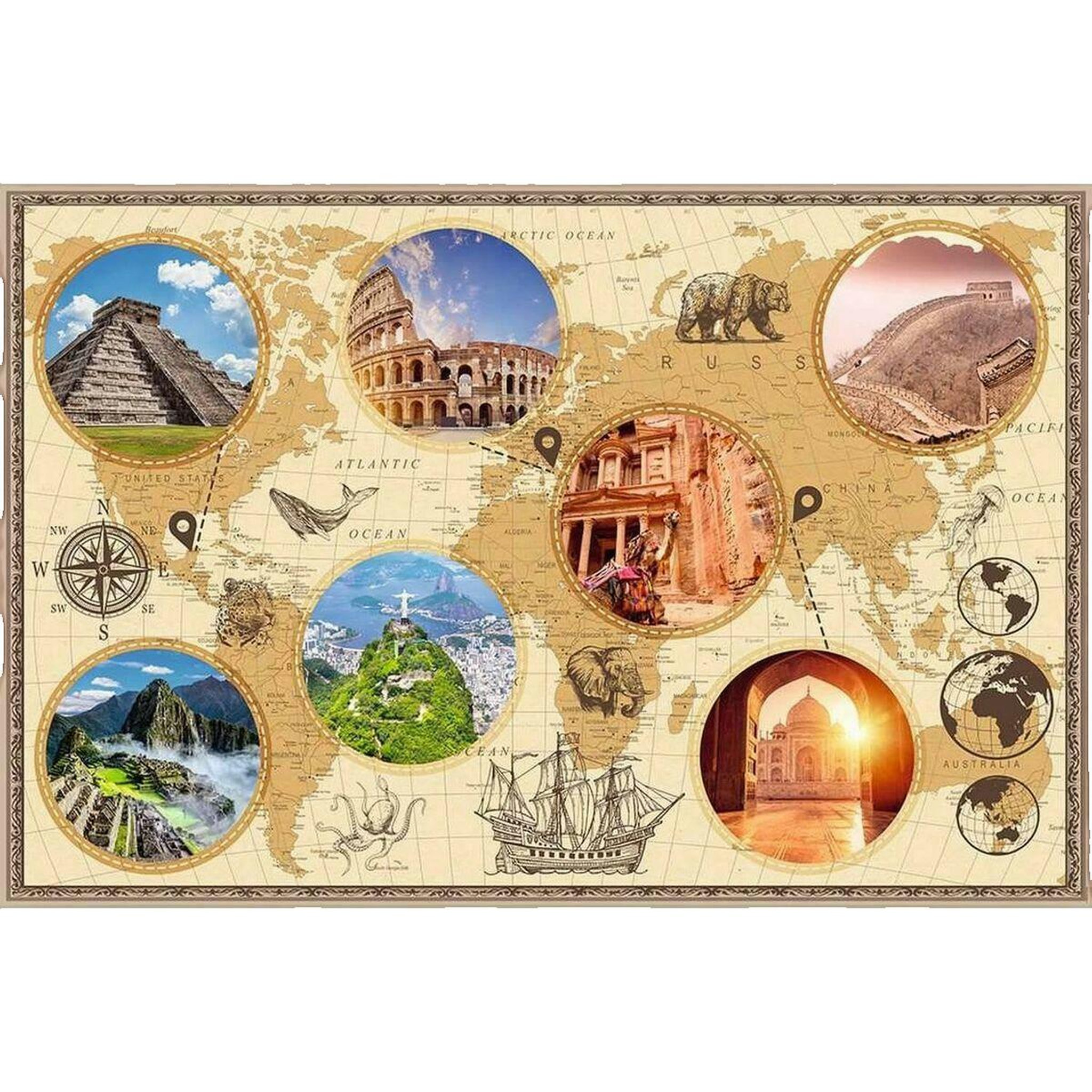 Voir la diapositive 3 : Nathan Puzzle 3000 pièces monuments du monde moderne – Puzzle adulte – Haute qualité