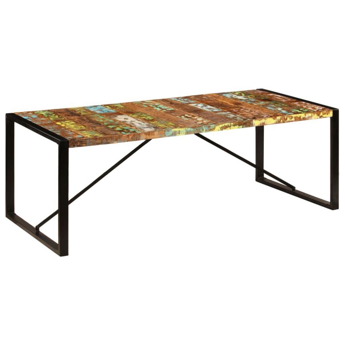 VIDAXL Table a dîner 220x100x75 cm Bois de recuperation solide