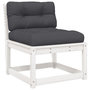 Voir la diapositive 4 : VIDAXL Salon de jardin 6 pcs avec coussins blanc bois massif de pin