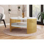 Voir la diapositive 3 : BEST MOBILIER Cruz - table basse ronde - effet marbre blanc et doré - 1 niche - 75 cm