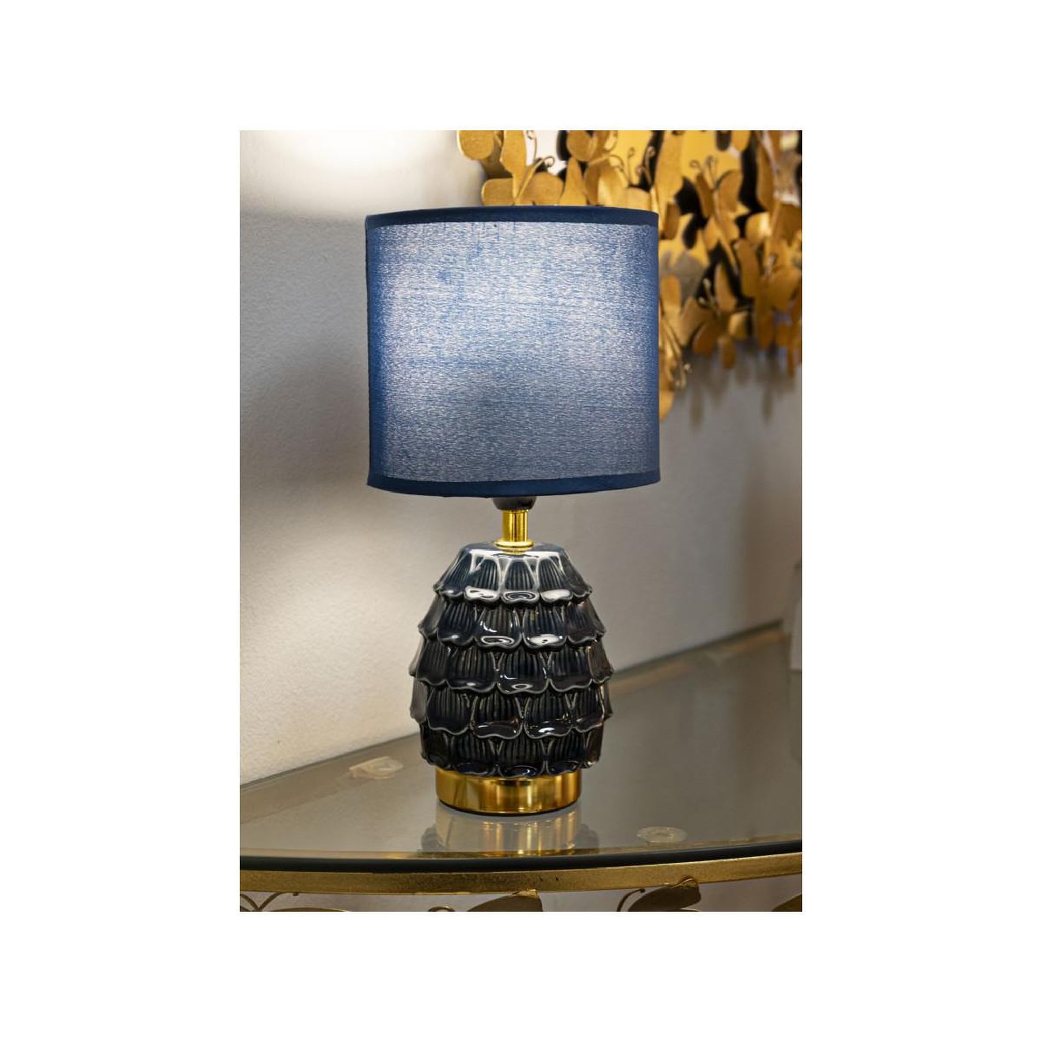 Voir la diapositive 5 : Paris Prix Lampe à poser en céramique  pigny  30cm bleu