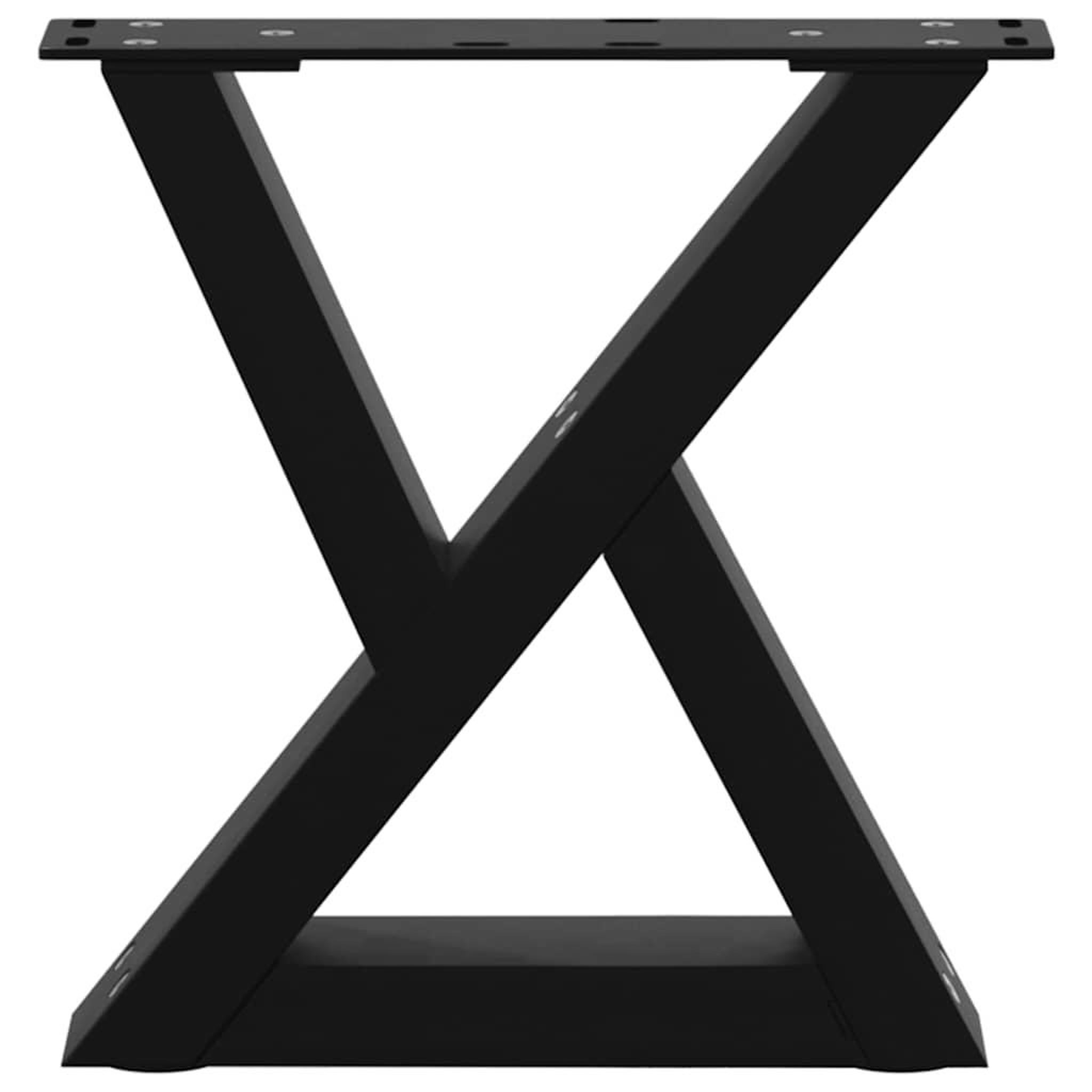 Voir la diapositive 5 : VIDAXL Pieds de table basse 2 pcs noir 30x(30-31,3) cm acier