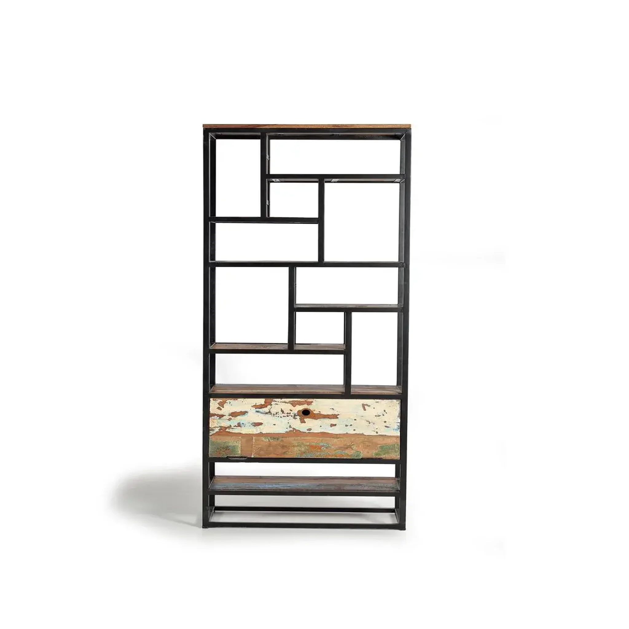 GINER Y COLOMER SL Bibliothèque en bois recyclé 80 cm style industriel vintage