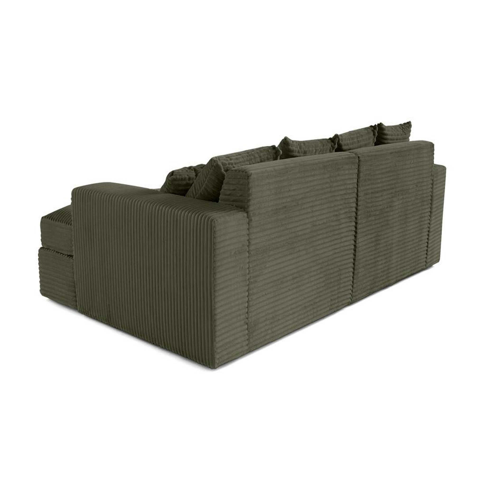 Voir la diapositive 6 : LISA DESIGN Collins - canapé droit 4 places avec double méridienne - assise profonde - velours côtelé grosses côtes