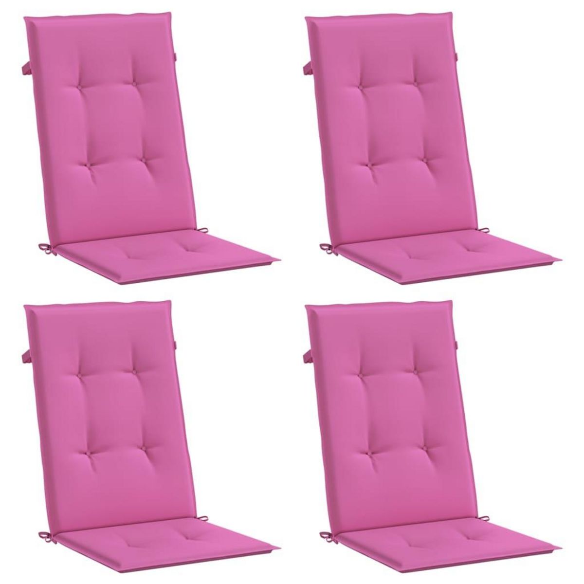 VIDAXL Coussins de chaise a dossier haut lot de 4 rose tissu