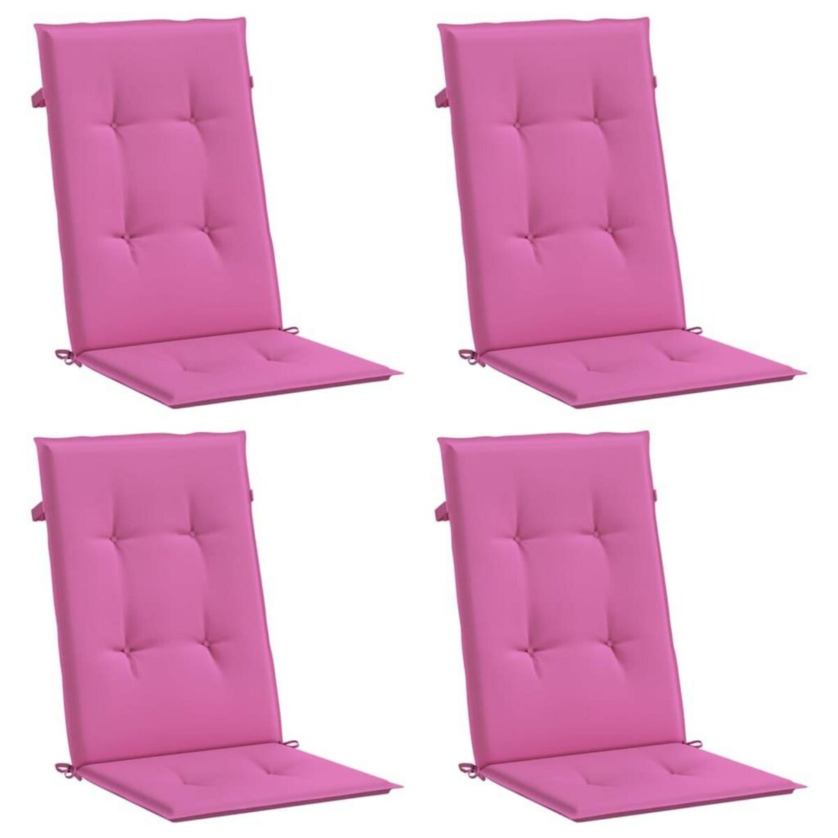 VIDAXL Coussins de chaise a dossier haut lot de 4 rose tissu