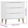 Voir la diapositive 6 : VIDAXL Commode MOLDE Blanc 80x40x80 cm Bois de pin massif
