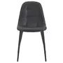 IDIMEX Lot de 4 chaises ALVARO pour salle à manger ou cuisine avec 4 pieds en métal noir et assise capitonnée, revêtement synthétique noir