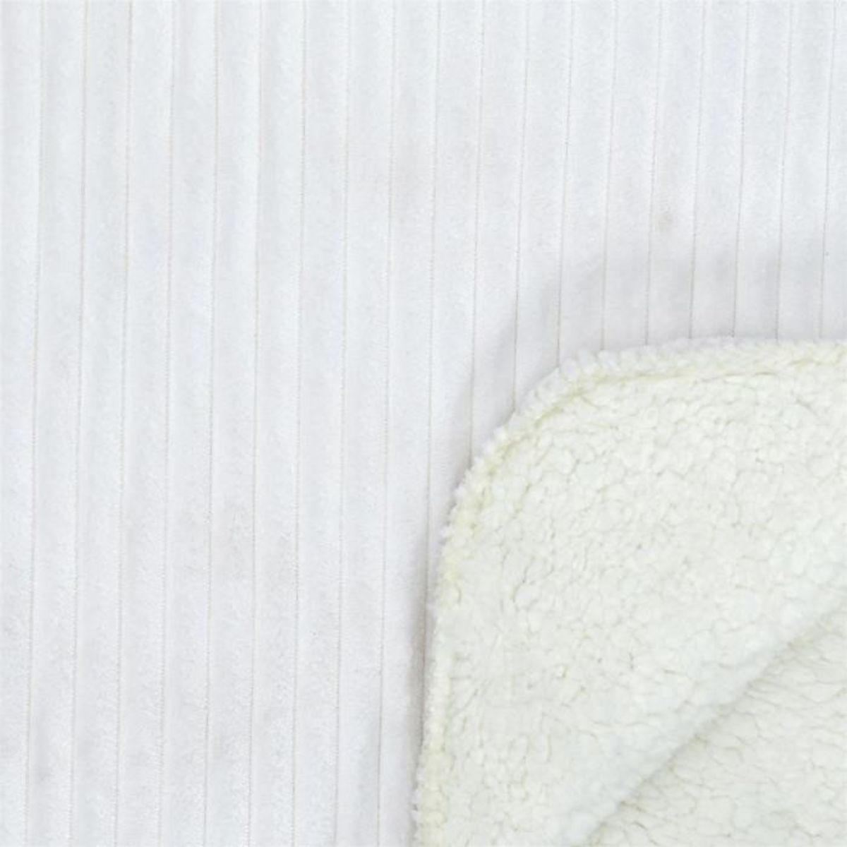 Paris Prix Plaid Flanelle Côtelé  Sherpa  180x220cm Écru