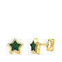 Voir la diapositive 1 : L'ATELIER D'AZUR Boucles d'Oreilles Or 18 Carats 750 Jaune et Malachite - Etoiles