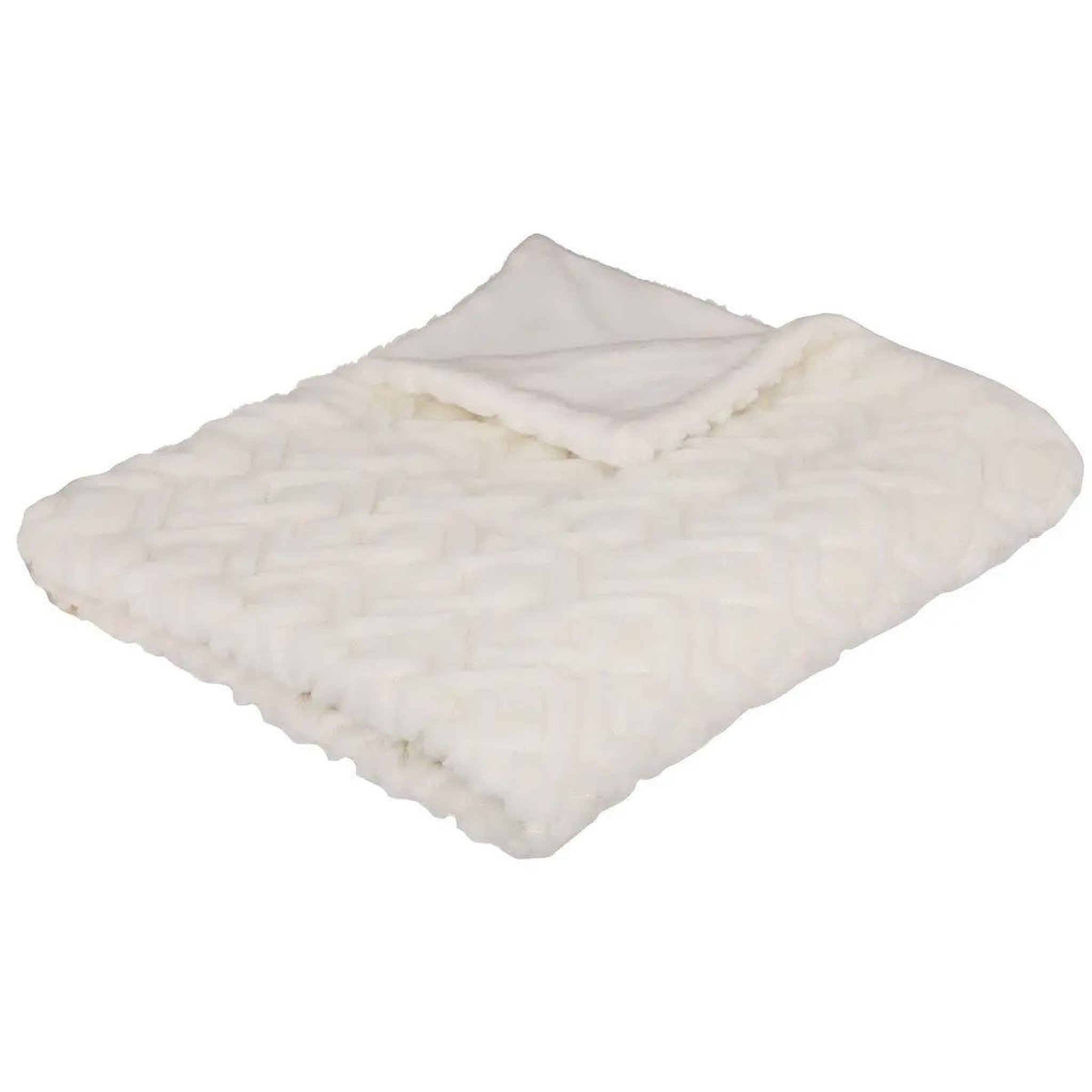 Voir la diapositive 1 : ATMOSPHERA Plaid imitation fourrure  mara  180x230cm blanc