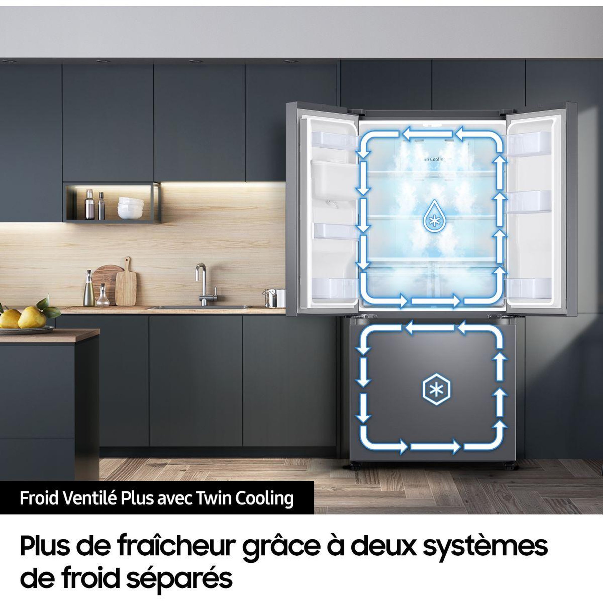 Voir la diapositive 5 : Samsung Réfrigérateur multi portes rf48a400em9