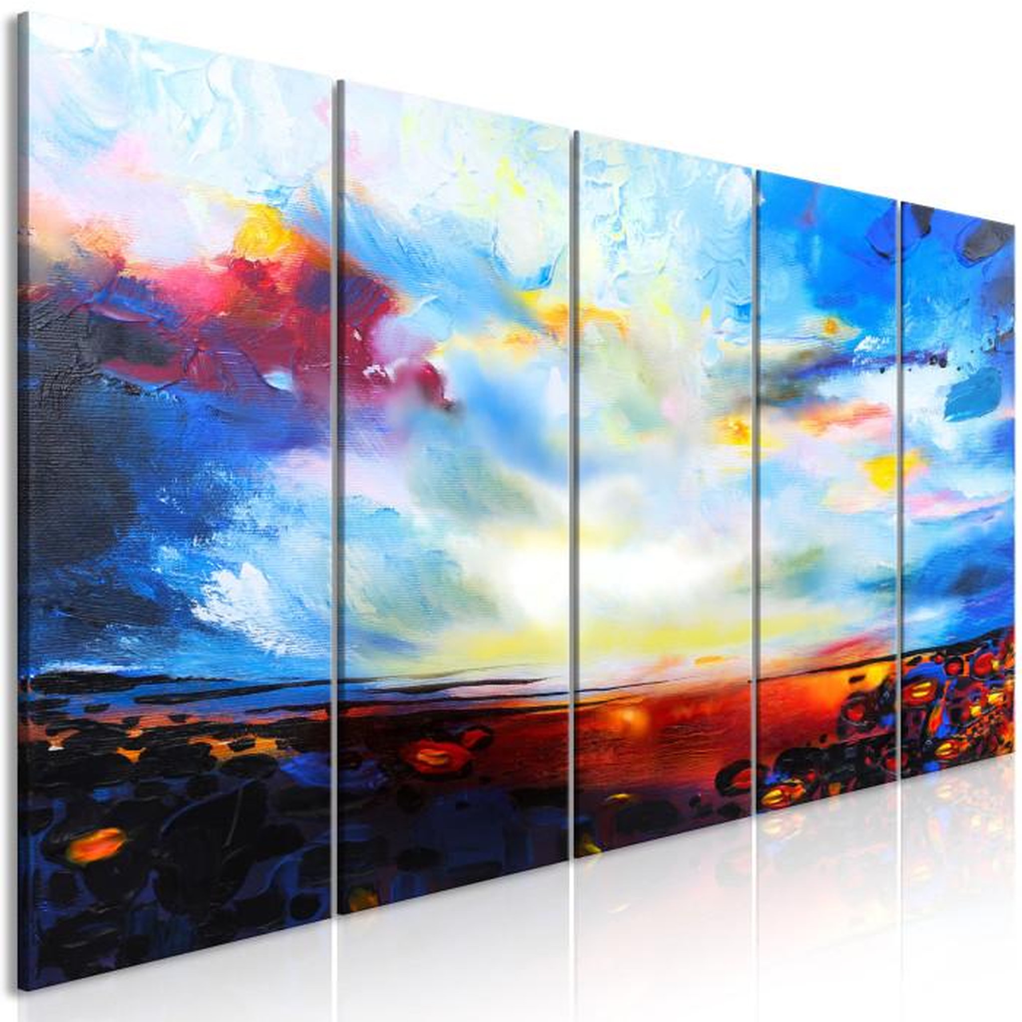 Paris Prix Tableau Imprimé 5 Panneaux  Colourful Sky Narrow. Coloris disponibles : Multicolore