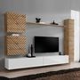 Voir la diapositive 1 : Paris Prix Ensemble Meuble TV  Switch Lamel VIII  280cm Blanc & Naturel