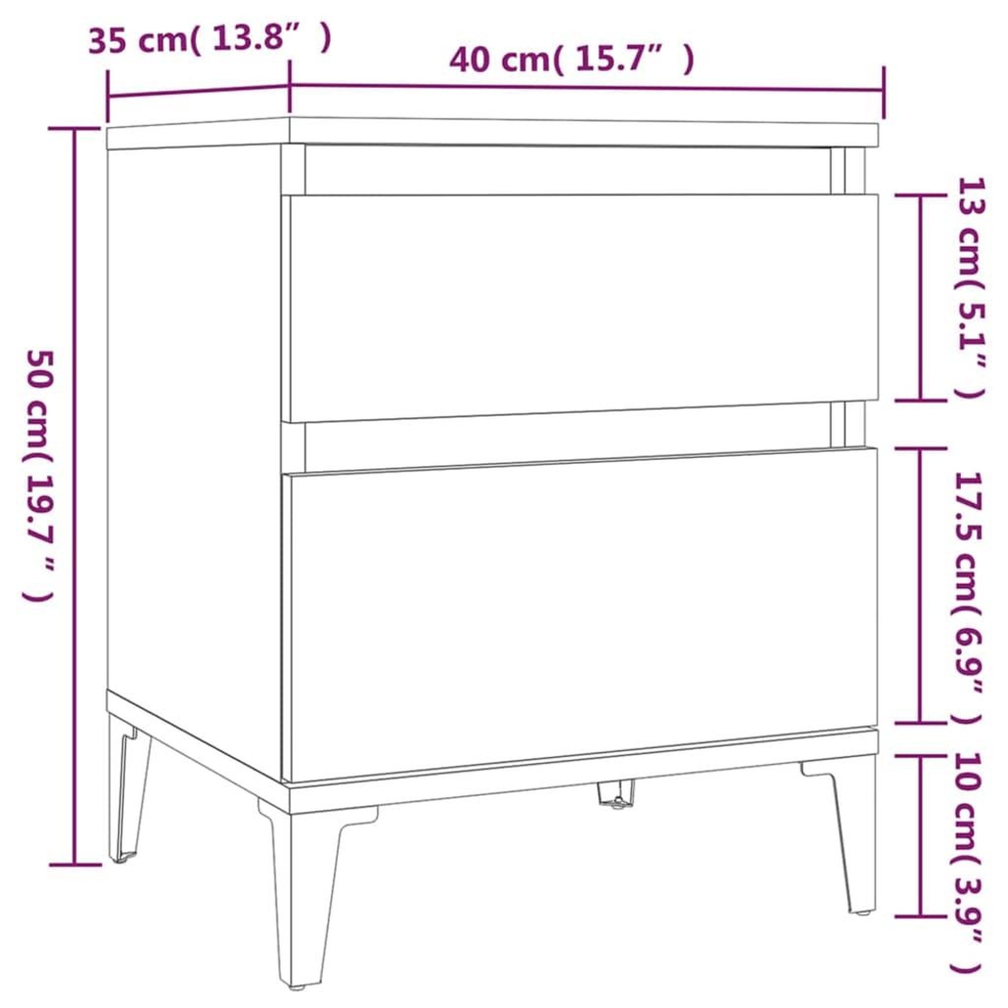 Voir la diapositive 6 : VIDAXL Tables de chevet 2 pcs Chene marron 40x35x50 cm