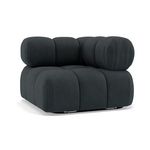 LISA DESIGN Ruby - module d'assise d'angle droit en velours texturé. Coloris disponibles : Noir, Beige, Bleu, Gris, Orange