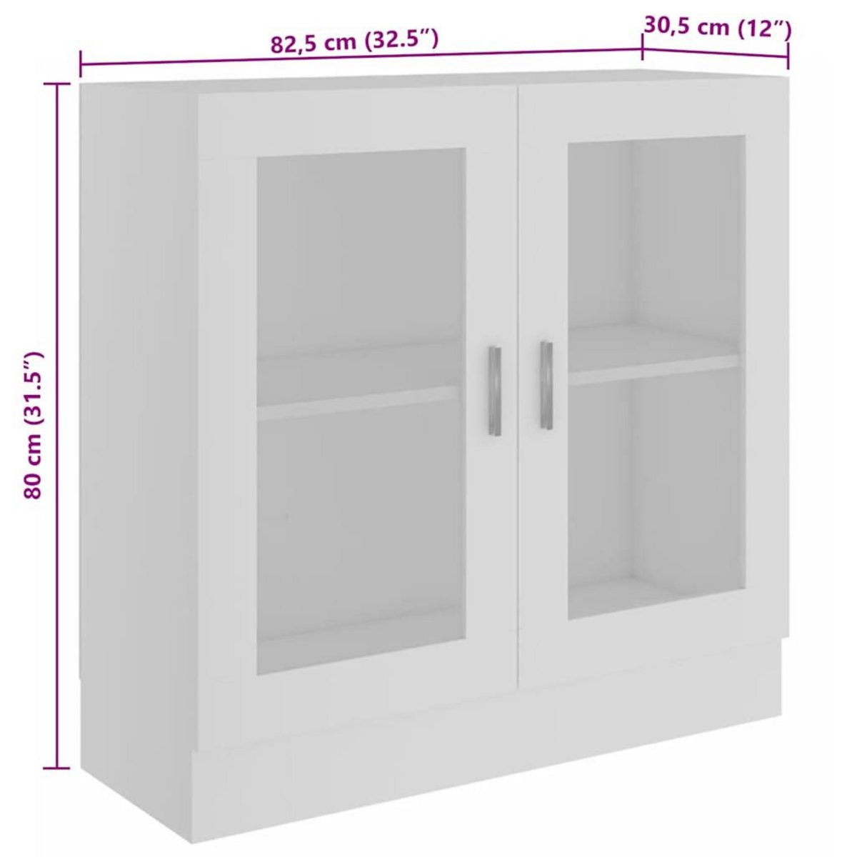 VIDAXL Armoire a vitrine Blanc 82,5x30,5x80 cm Bois d'ingenierie