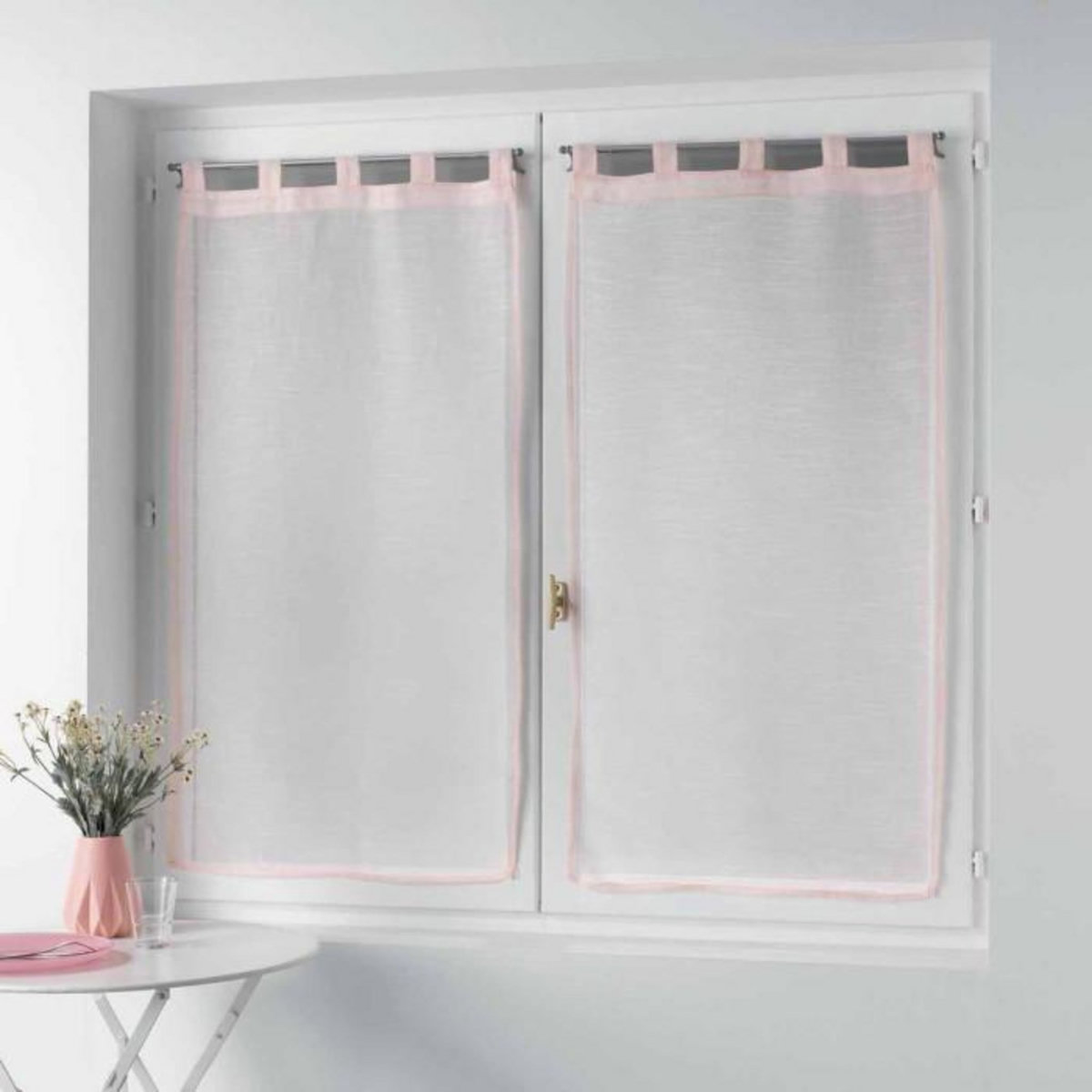 Paris Prix Paire de Voilages  Zazy  60x90cm Rose