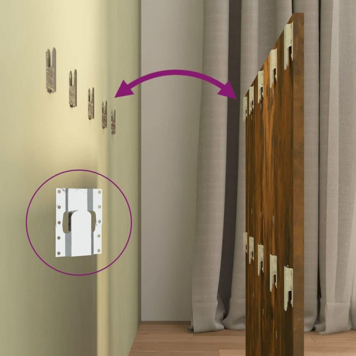 VIDAXL Tete de lit avec armoires Chene fume Bois d'ingenierie