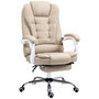 Voir la diapositive 1 : HOMCOM Fauteuil de bureau manager grand confort repose-pied dossier inclinable accoudoirs rembourrés lin beige