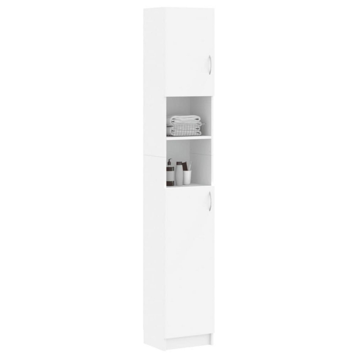VIDAXL Armoire de salle de bain Blanc 32x25,5x190 cm Bois d'ingenierie