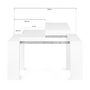 Voir la diapositive 4 : ID MARKET Table console extensible ORLANDO 6 personnes 140 cm bois blanc