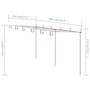 Voir la diapositive 6 : VIDAXL Pergola de jardin Marron antique 6x3x2,5 m Fer