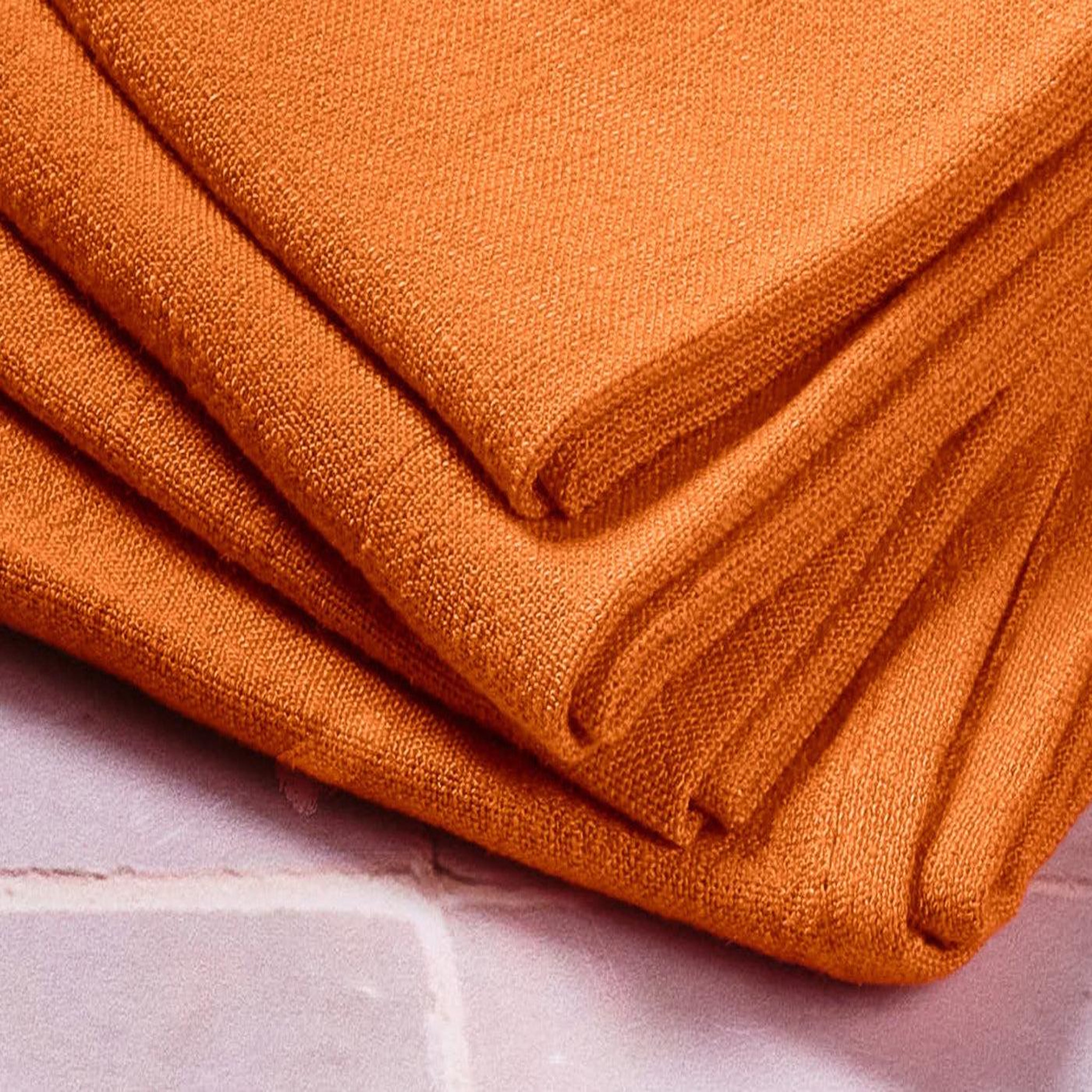 Voir la diapositive 4 : BJORN Serviette de table - 6 pièces - lin et coton orange