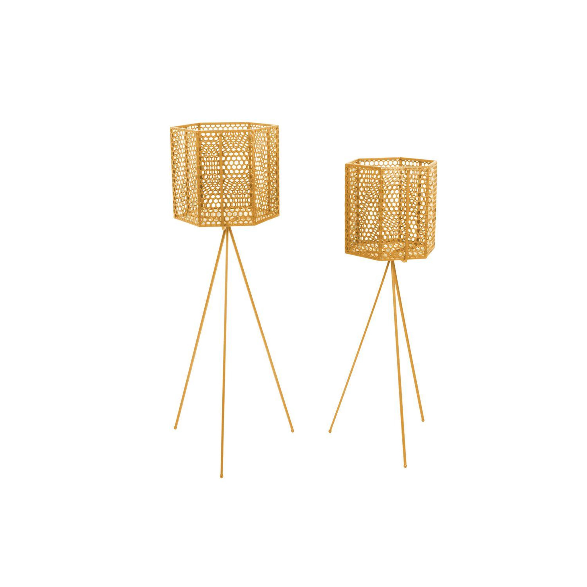 Voir la diapositive 1 : PRESENT TIME 2 Cache-pots sur pieds en métal Mesh