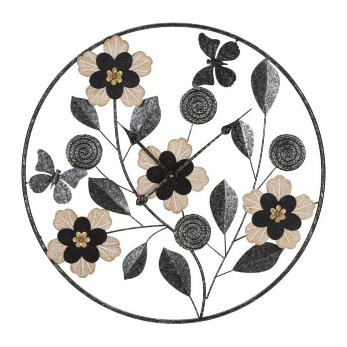 Paris Prix Horloge Murale en Métal  Divaker  67cm Noir