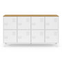 Voir la diapositive 3 : ID MARKET Buffet casier 139 cm ESTER 8 portes en métal blanc plateau bois design industriel