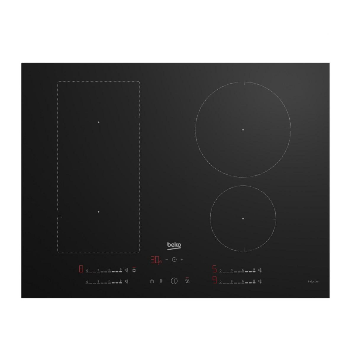 Beko Table de cuisson induction 70cm 4 feux - HII74700UF