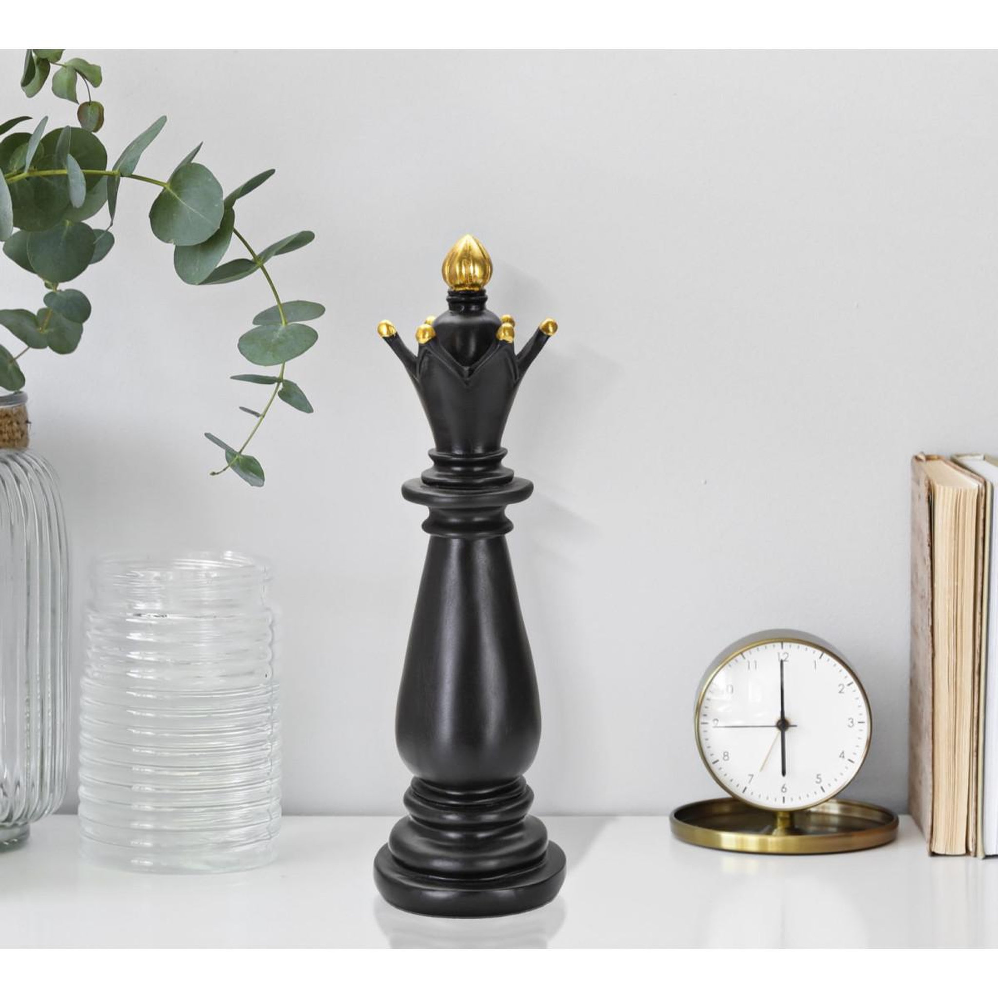 Voir la diapositive 5 : Paris Prix Pièce d'échec déco en résine  fou  38cm noir